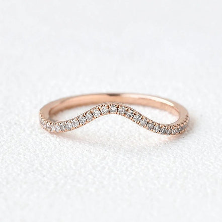 Eternity Round Cut Curved Shape Moissanite Wedding Band For Women