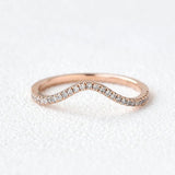 Eternity Round Cut Curved Shape Moissanite Wedding Band For Women