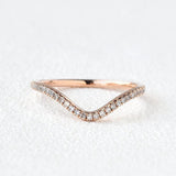 Eternity Round Cut Curved Shape Moissanite Wedding Band For Women