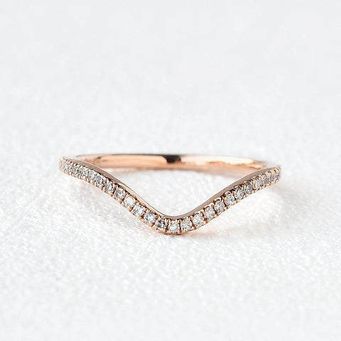 Eternity Round Cut Curved Shape Moissanite Wedding Band For Women