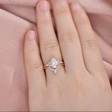 Pear Cut Moissanite VVS1 Clarity Side Accent Wedding Proposal Ring