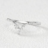 Marquise & Round Cut Chevron Style Moissanite Band