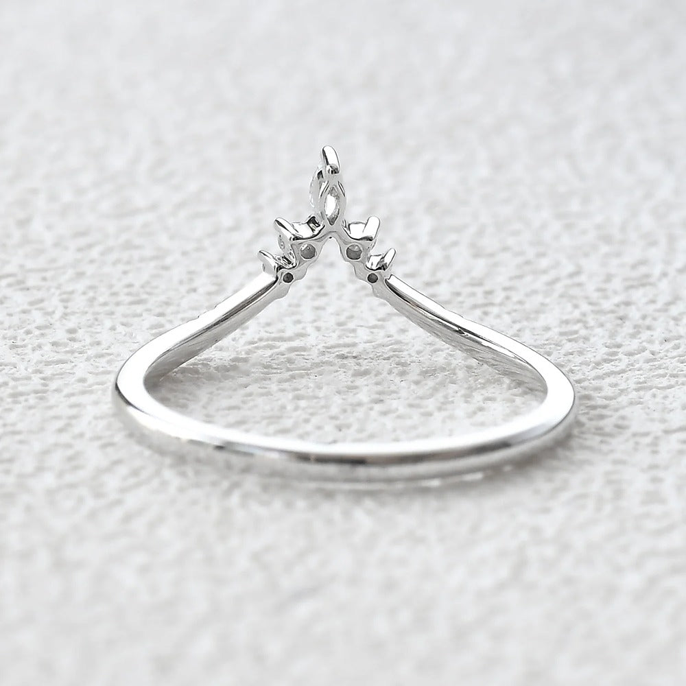 Marquise & Round Cut Chevron Style Moissanite Band