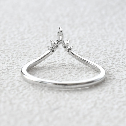 Marquise & Round Cut Chevron Style Moissanite Band
