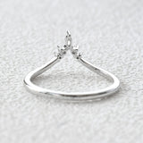 Marquise & Round Cut Chevron Style Moissanite Band