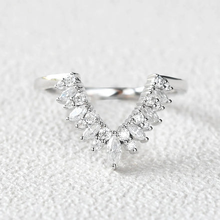 Moissanite Marquise Cut Wedding Band For Women