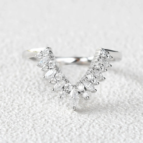 Moissanite Marquise Cut Wedding Band For Women