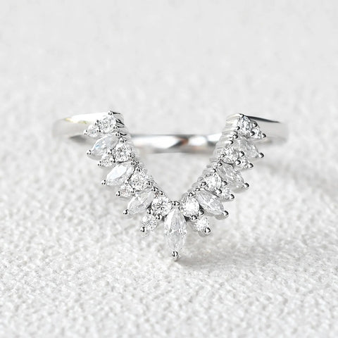 Moissanite Marquise Cut Wedding Band For Women