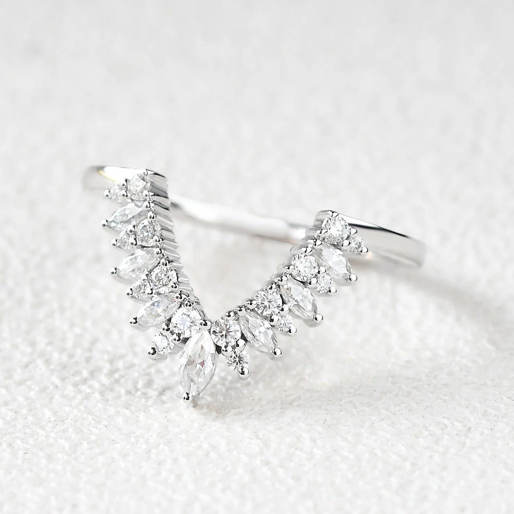 Moissanite Marquise Cut Wedding Band For Women