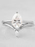 1.75CT Pear Solitaire VVS1 Moissanite Ring Set For Women