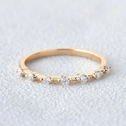 Moissanite Round Cut Half Eternity Wedding Proposal Band