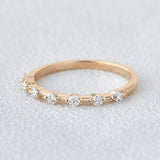 Moissanite Round Cut Half Eternity Wedding Proposal Band