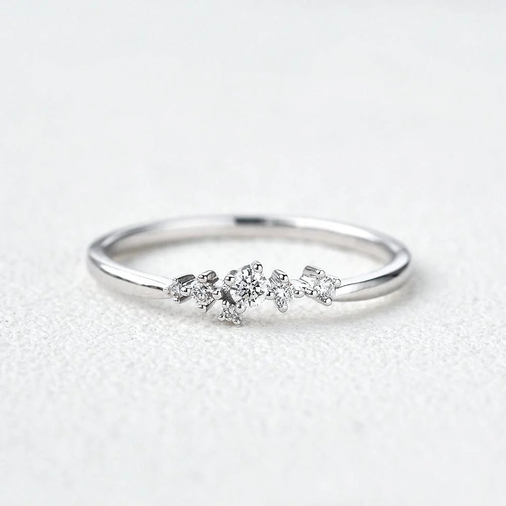 Round Cut Moissanite Fancy Eternity Proposal Ring