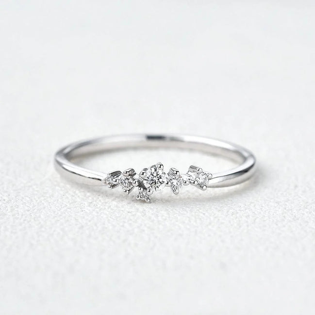 Round Cut Moissanite Fancy Eternity Proposal Ring