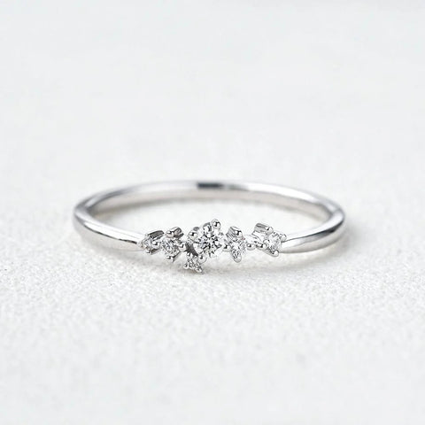 Round Cut Moissanite Fancy Eternity Proposal Ring
