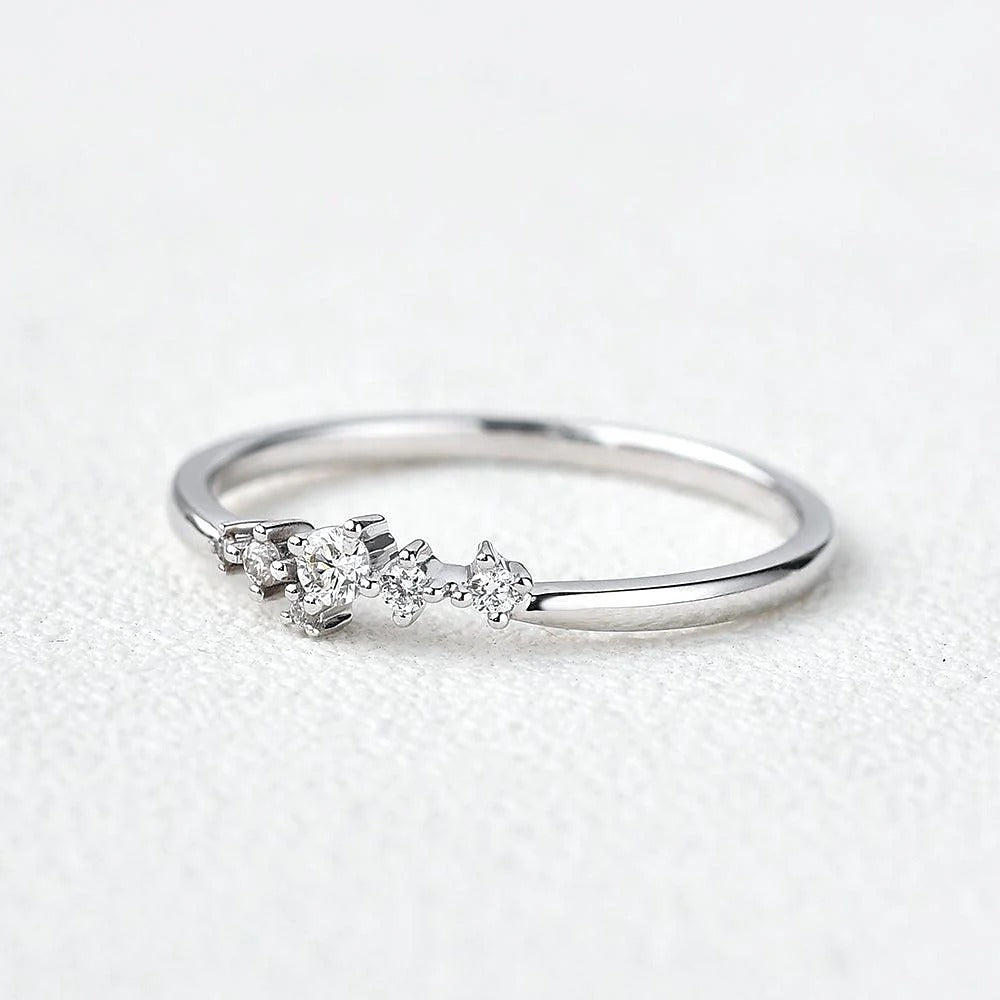 Round Cut Moissanite Fancy Eternity Proposal Ring