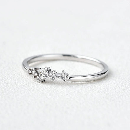 Round Cut Moissanite Fancy Eternity Proposal Ring