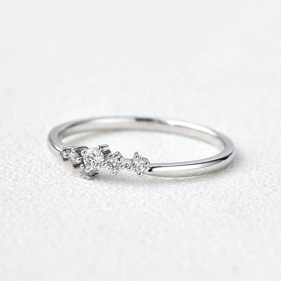 Round Cut Moissanite Fancy Eternity Proposal Ring