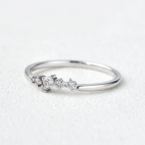 Round Cut Moissanite Fancy Eternity Proposal Ring