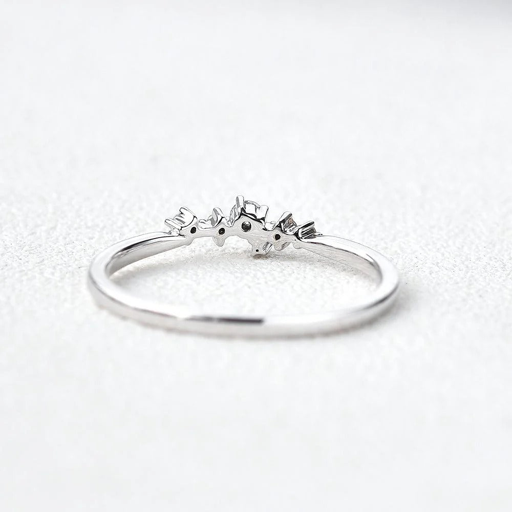 Round Cut Moissanite Fancy Eternity Proposal Ring