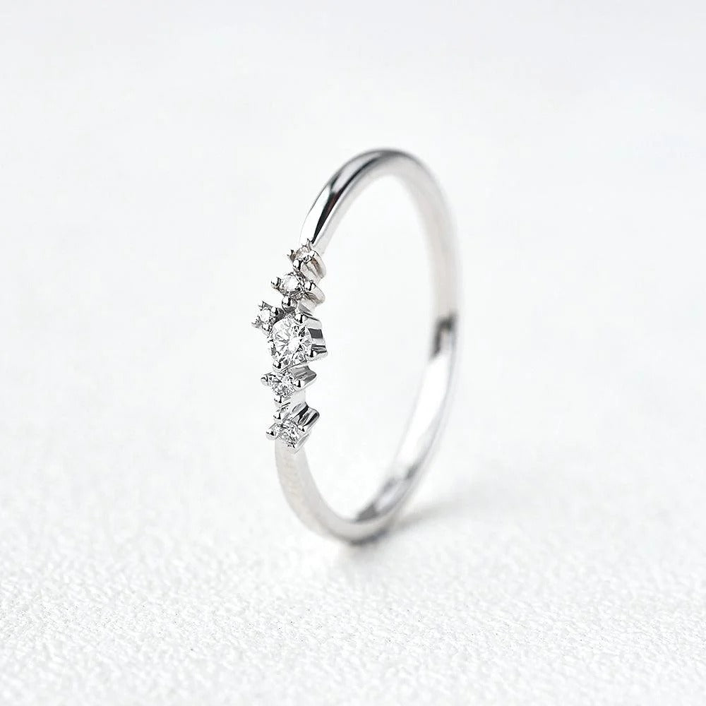 Round Cut Moissanite Fancy Eternity Proposal Ring