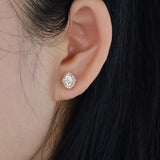 VVS1 Moissanite Round & Oval Cut Stud Push Back Earrings