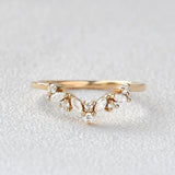 Marquise And Round Cut  Moissanite Weeding Band