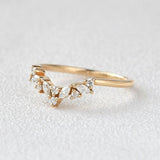 Marquise And Round Cut  Moissanite Weeding Band