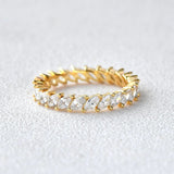 Full Eternity Moissnaite Diamond Marquise Cut Wedding Band