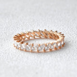 Full Eternity Moissnaite Diamond Marquise Cut Wedding Band