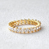 Full Eternity Moissnaite Diamond Marquise Cut Wedding Band