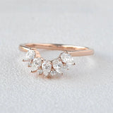 Pear Cut D Color Moissanite Diamond Wedding Proposal Band