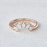 Pear Cut D Color Moissanite Diamond Wedding Proposal Band