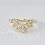 Round Cut D Color Moissanite Unique Curved Shape Band For Women