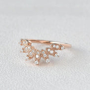 Round Cut D Color Moissanite Unique Curved Shape Band For Women