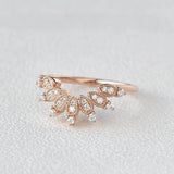 Round Cut D Color Moissanite Unique Curved Shape Band For Women