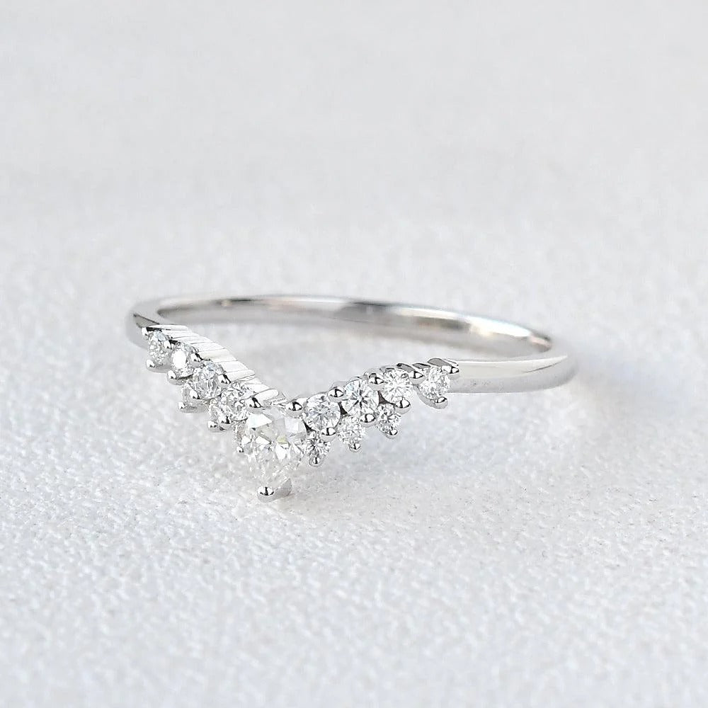 Pear Cut  Moissanite Eternity Band For Wedding Bride