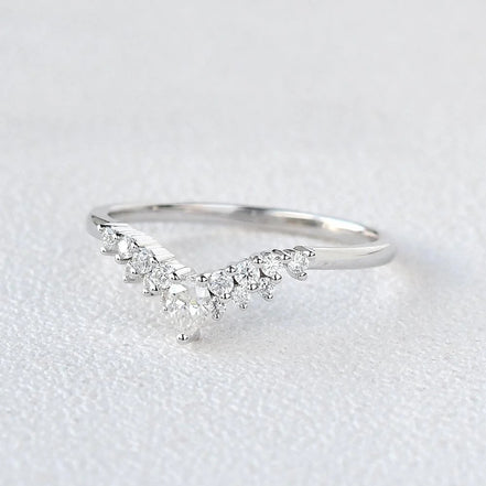 Pear Cut  Moissanite Eternity Band For Wedding Bride