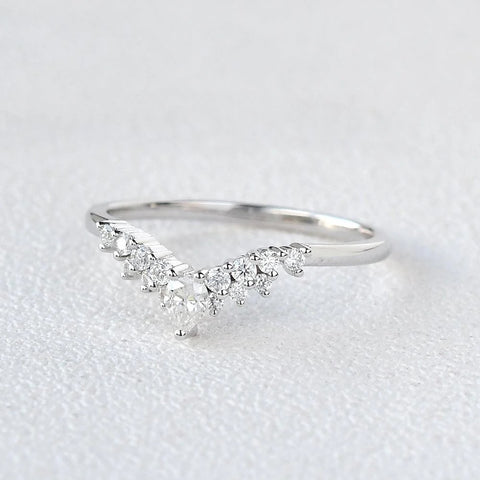 Pear Cut  Moissanite Eternity Band For Wedding Bride