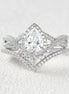 Moissanite Round Cut Twisted Vintage Halo Bridal Set For Women