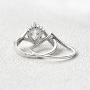 Moissanite Round Cut Twisted Vintage Halo Bridal Set For Women