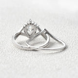 Moissanite Round Cut Twisted Vintage Halo Bridal Set For Women