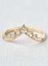 Chevron Style Round Cut Moissanite Wedding Band For Her