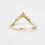 Chevron Style Round Cut Moissanite Wedding Band For Her