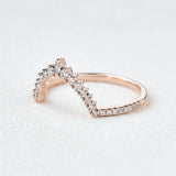 Curved Style D Color Moissanite Marquise Cut Band