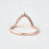 Curved Style D Color Moissanite Marquise Cut Band