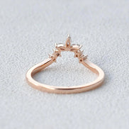 Chevron Style Moissanite Marquise Cut Band Birthday Gift For Her