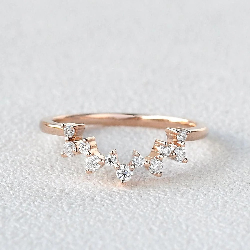 Round Cut Fancy Style Moissanite Eternity Band