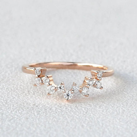 Round Cut Fancy Style Moissanite Eternity Band