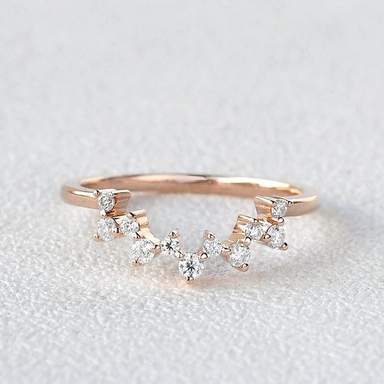 Round Cut Fancy Style Moissanite Eternity Band